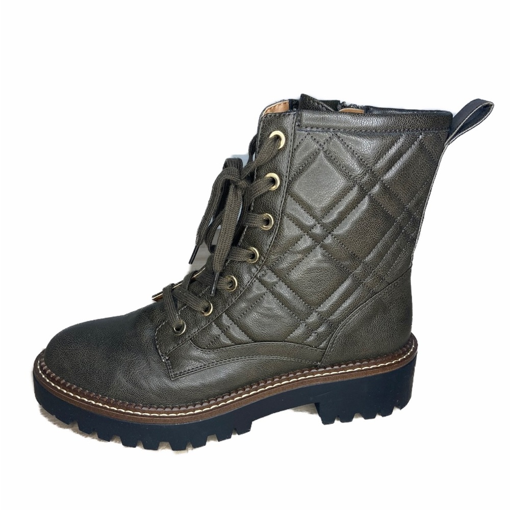 Stylish Quilted Lace-Up Combat Boots